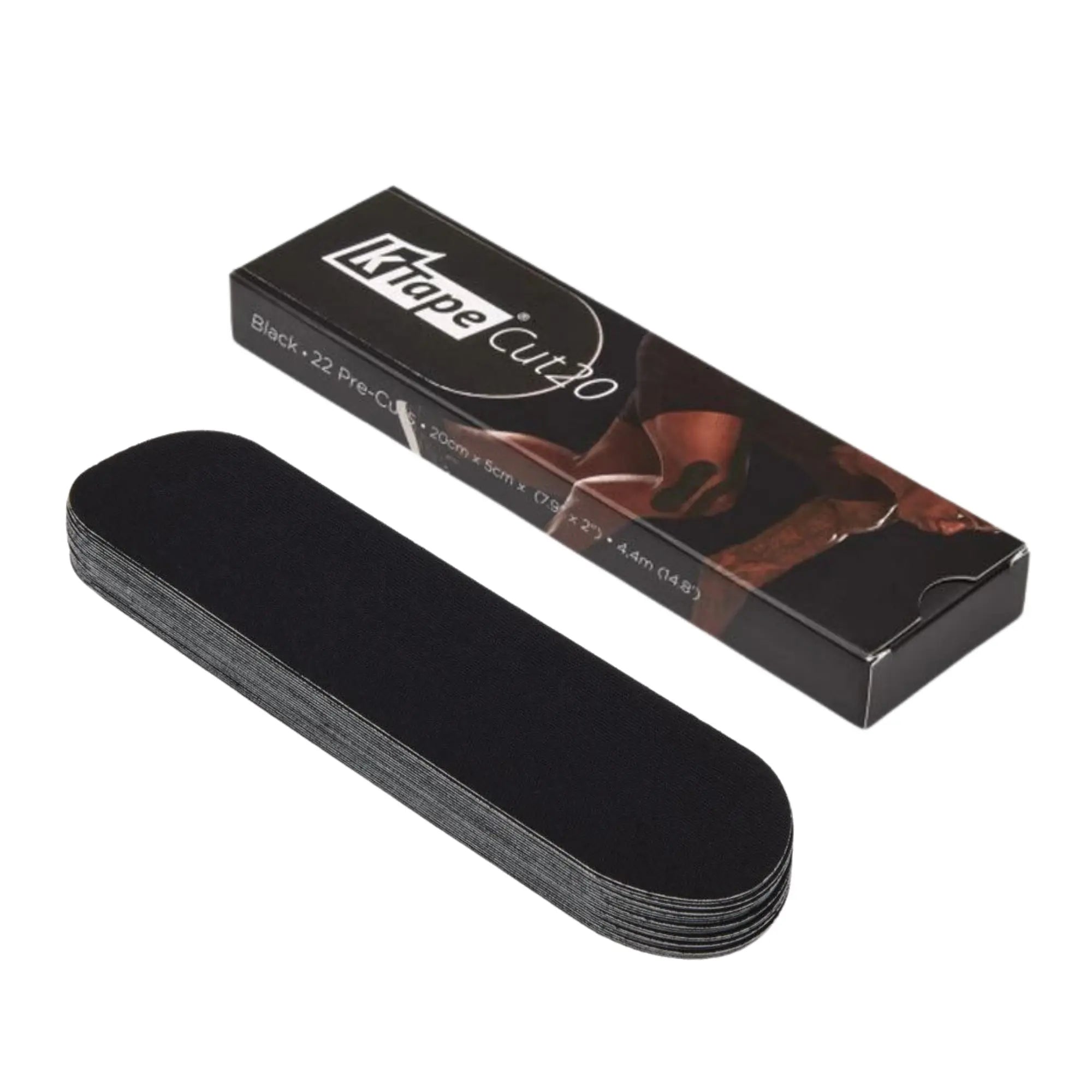 22 Bandes taping prédécoupées - 20 cm - K-Tape Cut K-Tape  Noir