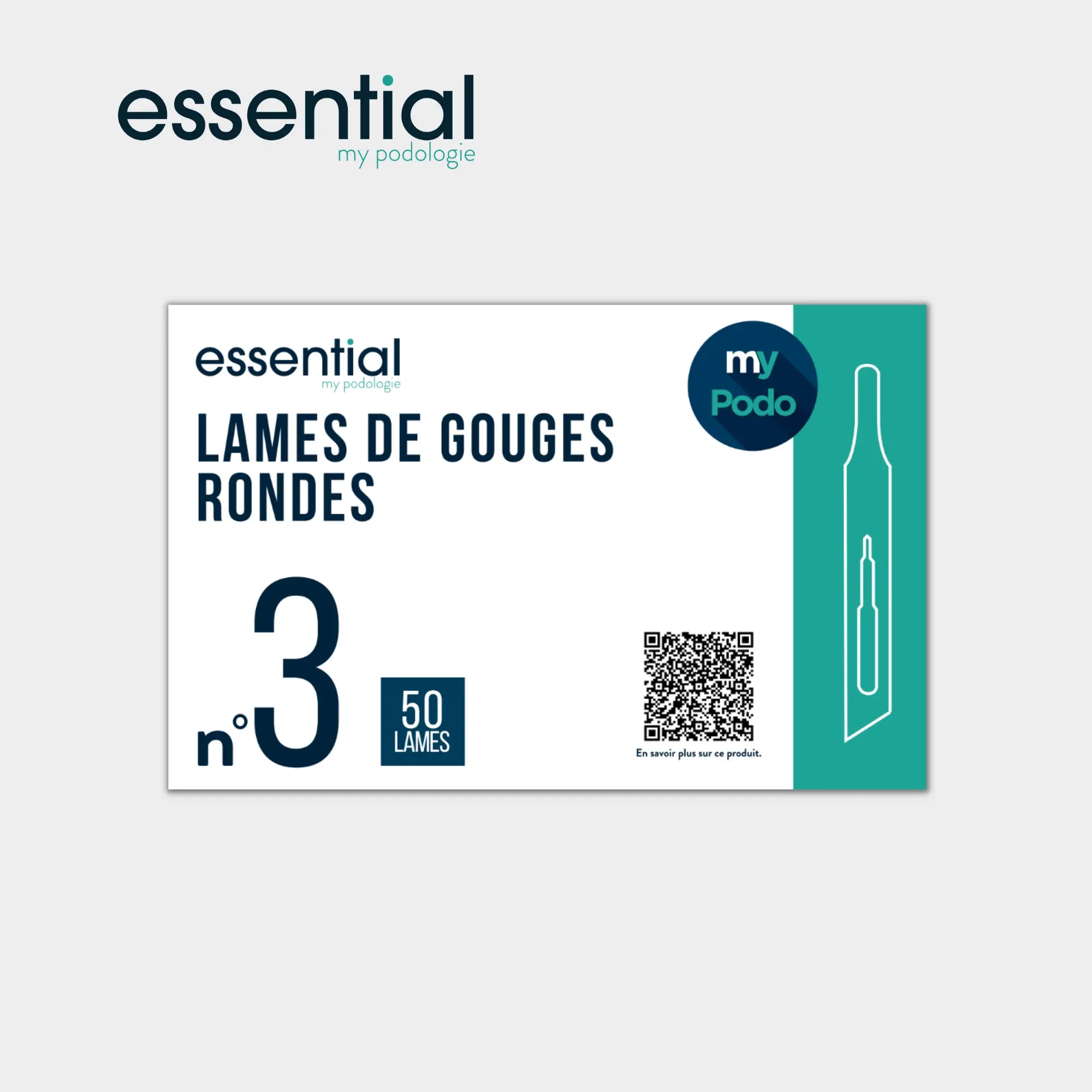 50 Lames de gouges stériles - Rondes - Essential by My Podologie Essential  N-3