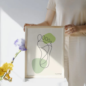 Affiche décorative - Empreinte artistique du pied My Podologie  30 x 40 cm