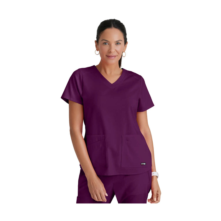 Aura - Tunique col V - Femme - Grey’s Anatomy Stretch Grey’s Anatomy  Bordeaux / XL
