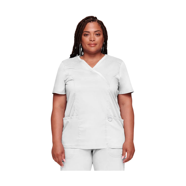 Béziers - Tunique cache-cœur col V - Femme - Cherokee - Couleur 1 Cherokee Authentic Workwear  Blanc-3XL