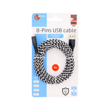 Lightning to USB cable for iPhone / iPad / iPod textile - 2 different sizes