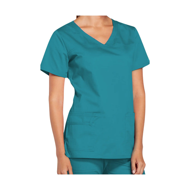 La Rochelle - Tunique col V - Femme - Cherokee Cherokee Authentic Workwear  Bleu-Canard-3XL