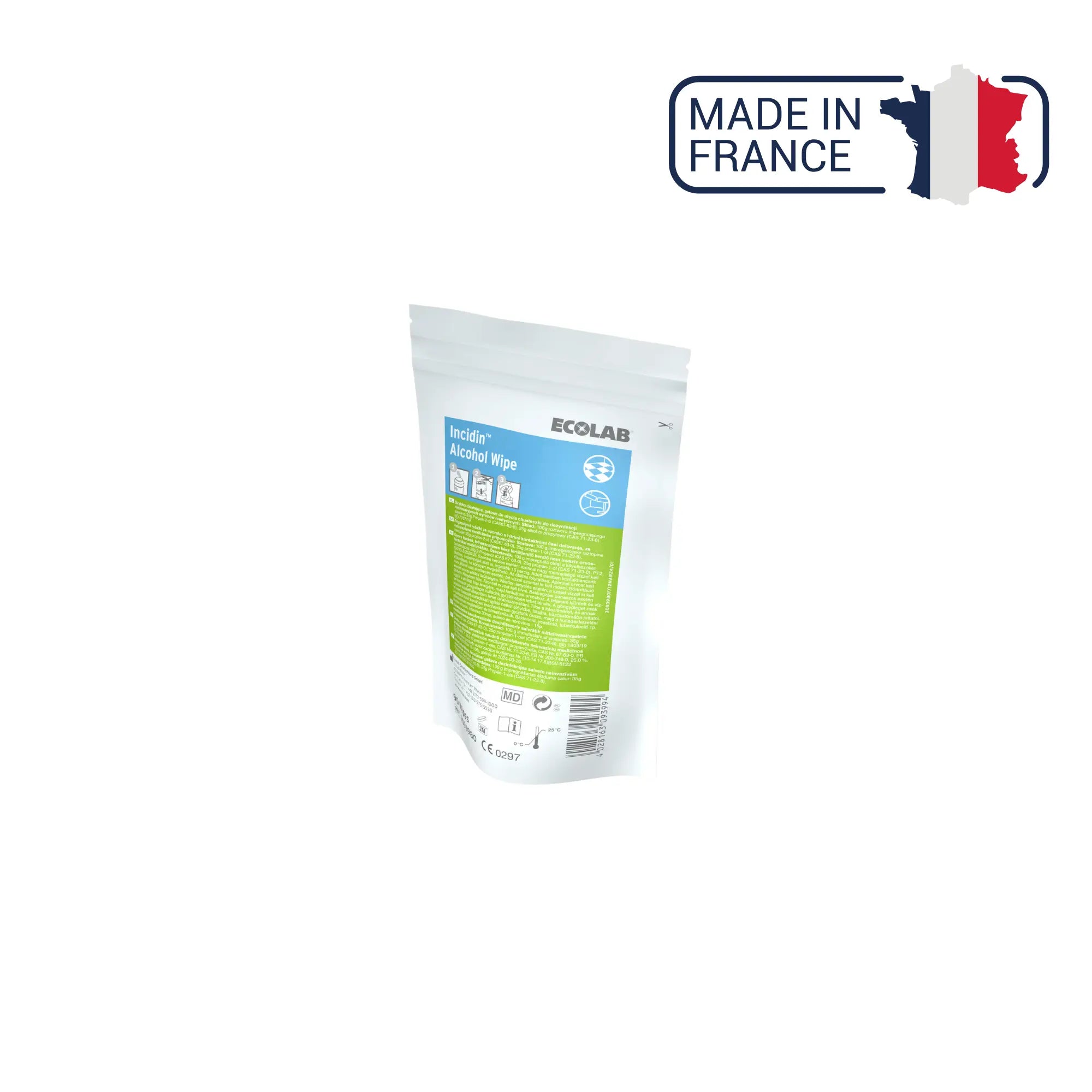 Lingettes Désinfectantes Incidin Alcohol Wipes - 3 contenances - Ecolab by Anios Anios  Recharge 90 lingettes (15 x 17 cm)