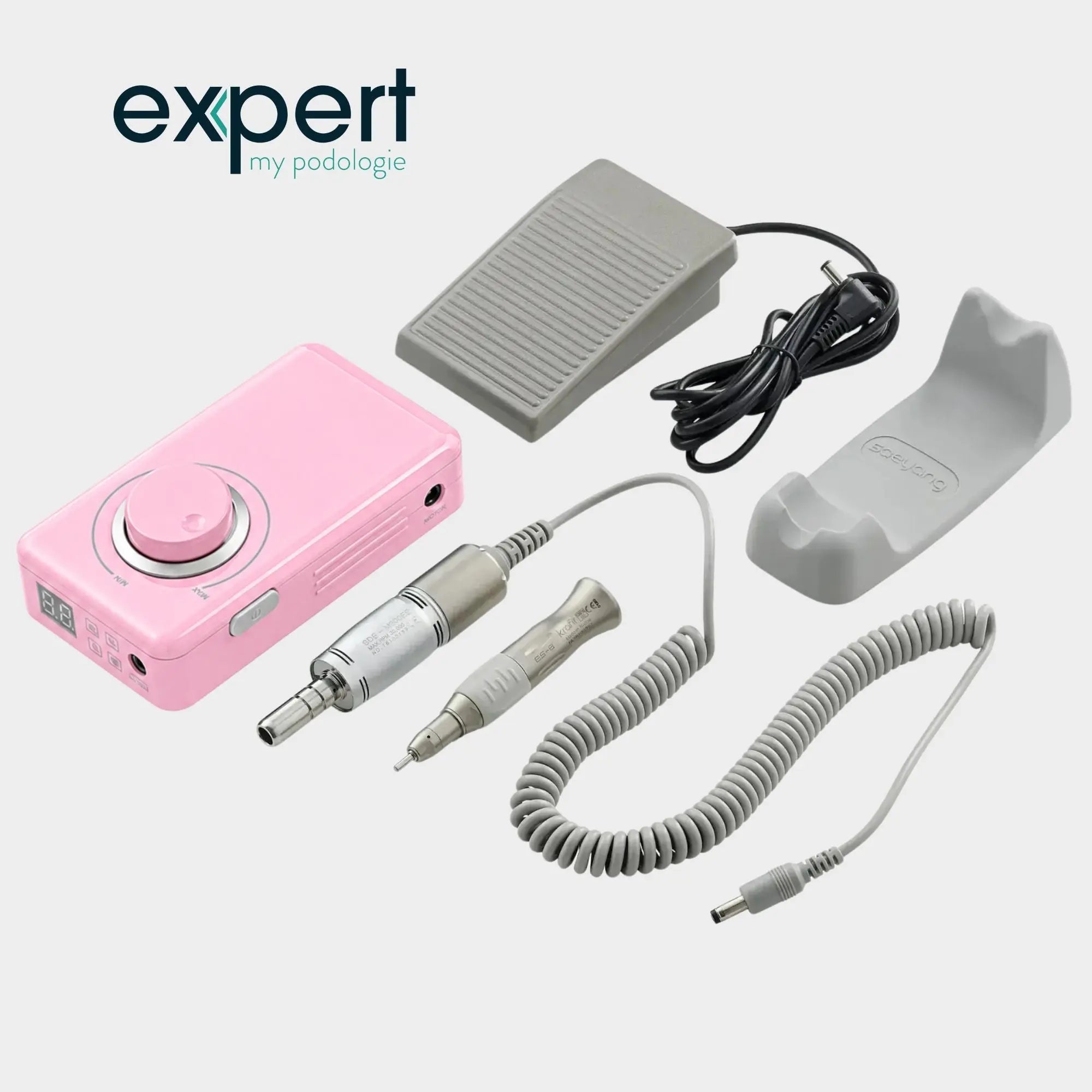 Micromoteur portable PODO38S - Rose - 30 000 tr/min - Avec pièce à main démontable Expert 