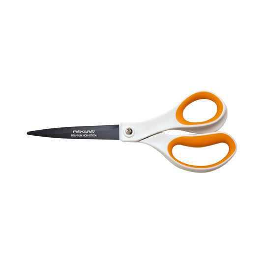 Non-stick metal scissors - White / Orange - 21 cm - Fiskars - My Podologie
