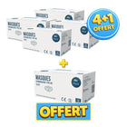 Pack 4+1 boîtes de 50 masques chirurgicaux rose ou blanc - 3 plis de type IIR - Norme EN14683 - Certification CE - My Médical