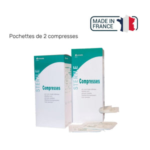 Compresse Non-tissée Stérile - 40g/m2 - Pochette de 2 compresses - Euromédis - My Podologie